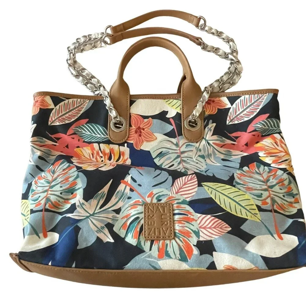 NATURALIZER Canvas Shoreline Tropical Handbag Double strap